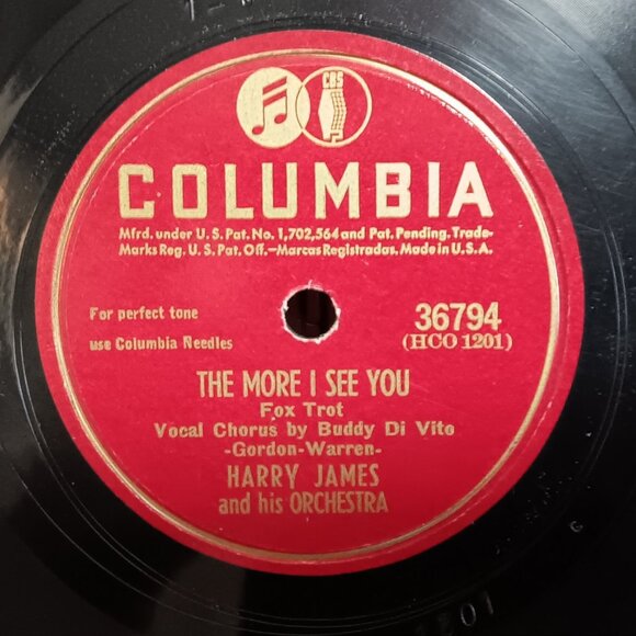 Harry James & His Orchestra - 2 Shellac 78RPM Record Bundle - Circa 1940's - Picture 4 of 5